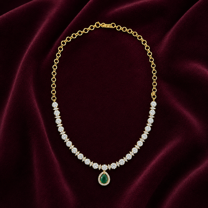 AATHIRAI EMERALD NECKLACE SET