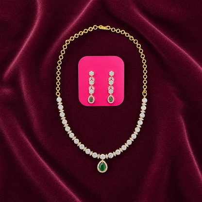 AATHIRAI EMERALD NECKLACE SET